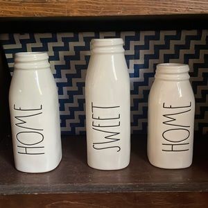3 Rae Dunn HOME SWEET HOME vases